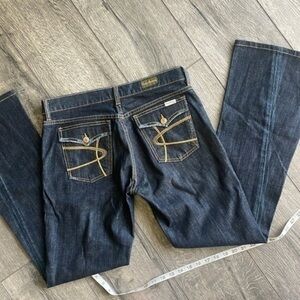 David Kahn jeans dark blue denim size 29 boot leg cut Nikki design